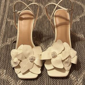 A New Day White Floral Heels